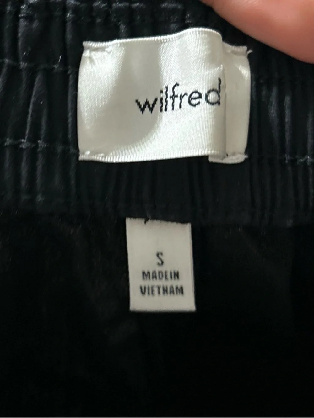 Wilfred Black Linen Pant Mid Rise Wide Leg Size S